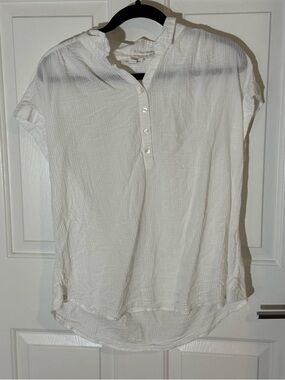 beachlunchlounge White Textured Short Sleeve Top